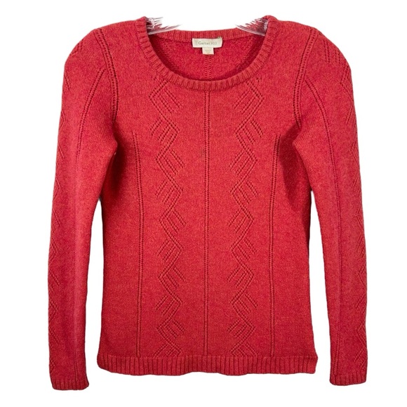Garnet Hill Cashmere Sweater Scoop Neck Rust Orange size XS - Picture 1 of 6